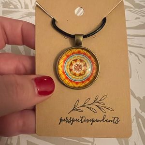 🌼 Handmade Mosaic Mandala Cabochon Pendant Necklace 🌼